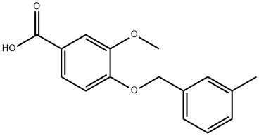 3-甲氧基-4-(3-甲苄基)氧基-苯甲酸,938275-66-2,结构式