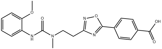 4-(3-{2-[{[(2-methoxyphenyl)amino]carbonyl}(methyl)amino]ethyl}-1,2,4-oxadiazol-5-yl)benzoic acid Struktur