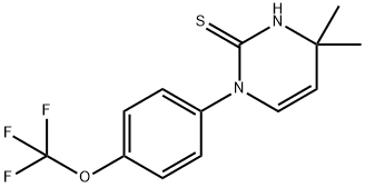 4,4-dimethyl-1-[4-(trifluoromethoxy)phenyl]-1,4-dihydropyrimidine-2-thiol Struktur