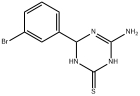 4-amino-6-(3-bromophenyl)-1,6-dihydro-1,3,5-triazine-2-thiol 结构式