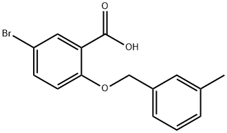 5-ブロモ-2-[(3-メチルベンジル)オキシ]安息香酸 化学構造式