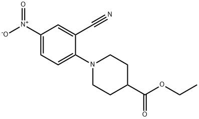 1-(2-氰基-4-硝基苯基)哌啶-4-羧酸乙酯,288251-84-3,结构式