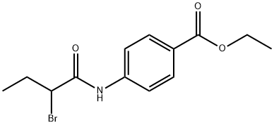 4-[(2-ブロモブタノイル)アミノ]安息香酸エチル 化学構造式