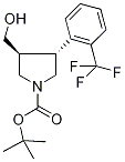 tert-butyl (3S,4R)-3-(hydroxymethyl)-4-[2-(trifluoromethyl)phenyl]pyrrolidine-1-carboxylate Struktur