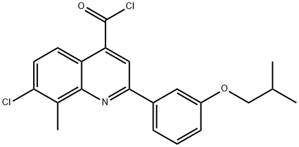 7-氯-2-(3-异丁氧基苯基)-8-甲基喹啉-4-甲酰氯, 1160256-00-7, 结构式