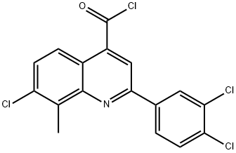 7-chloro-2-(3,4-dichlorophenyl)-8-methylquinoline-4-carbonyl chloride Struktur