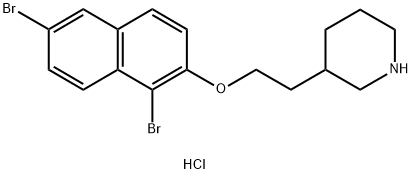 3-{2-[(1,6-Dibromo-2-naphthyl)oxy]-ethyl}piperidine hydrochloride Structure
