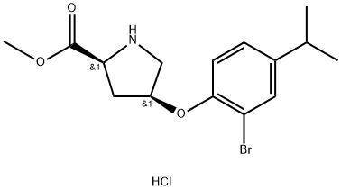 Methyl (2S,4S)-4-(2-bromo-4-isopropylphenoxy)-2-pyrrolidinecarboxylate hydrochloride 结构式