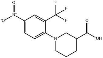 1-[4-Nitro-2-(trifluoromethyl)phenyl]-3-piperidinecarboxylic acid Structure