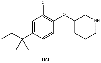 3-[2-Chloro-4-(tert-pentyl)phenoxy]piperidinehydrochloride 化学構造式