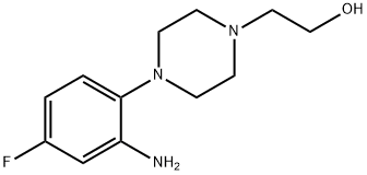 2-[4-(2-Amino-4-fluorophenyl)-1-piperazinyl]-1-ethanol Struktur