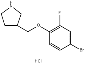 3-[(4-Bromo-2-fluorophenoxy)methyl]pyrrolidinehydrochloride,1219982-63-4,结构式