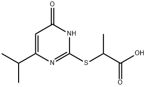 2-(4-Isopropyl-6-oxo-1,6-dihydro-pyrimidin-2-ylsulfanyl)-propionic acid 化学構造式