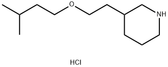 3-[2-(Isopentyloxy)ethyl]piperidine hydrochloride 化学構造式
