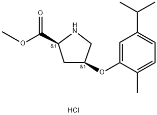 Methyl (2S,4S)-4-(5-isopropyl-2-methylphenoxy)-2-pyrrolidinecarboxylate hydrochloride 结构式