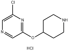 6-Chloro-2-pyrazinyl 4-piperidinyl etherhydrochloride 化学構造式