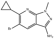 5-ブロモ-6-シクロプロピル-1-メチル-1H-ピラゾロ[3,4-B]ピリジン-3-アミン 化学構造式