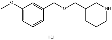 3-{[(3-Methoxybenzyl)oxy]methyl}piperidinehydrochloride 化学構造式