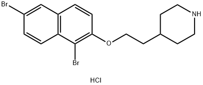 4-{2-[(1,6-Dibromo-2-naphthyl)oxy]-ethyl}piperidine hydrochloride Struktur