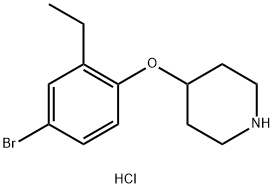 4-(4-Bromo-2-ethylphenoxy)piperidine hydrochloride,1220032-62-1,结构式
