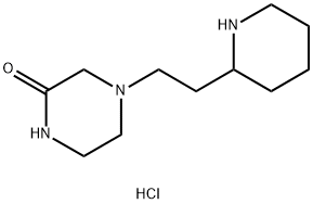 4-[2-(2-Piperidinyl)ethyl]-2-piperazinonedihydrochloride 化学構造式
