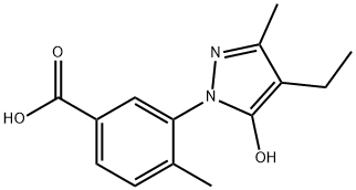 3-(4-Ethyl-5-hydroxy-3-methyl-pyrazol-1-yl)-4-methyl-benzoic acid Structure