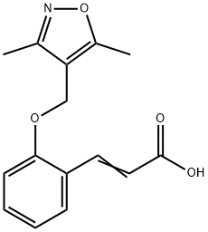 (2E)-3-{2-[(3,5-ジメチルイソキサゾール-4-イル)メトキシ]フェニル}アクリル酸 化学構造式