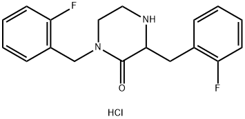 2-piperazinone, 1,3-bis[(2-fluorophenyl)methyl]- Struktur