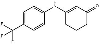 3-{[4-(トリフルオロメチル)フェニル]アミノ}シクロヘキス-2-エン-1-オン 化学構造式