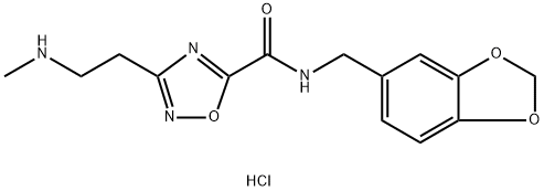 N-(1,3-苯并二唑-5-基甲基)-3-[2-(甲基氨基)乙基]-1,2,4-恶二唑-5-甲酰胺盐酸盐, 1332528-82-1, 结构式