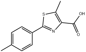 5-メチル-2-(4-メチルフェニル)-1,3-チアゾール-4-カルボン酸 化学構造式