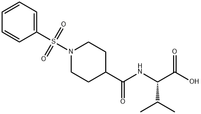 N-{[1-(Phenylsulfonyl)piperidin-4-yl]carbonyl}-L-valine Struktur