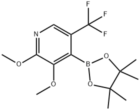 2,3-Dimethoxy-4-(4,4,5,5-tetramethyl-1,3,2-dioxaborolan-2-yl)-5-(trifluoromethyl)pyridine, 1357387-31-5, 结构式