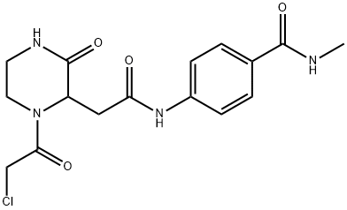4-({[1-(氯乙酰基)-3-氧代哌嗪-2-基]乙酰基}氨基)-N-甲基苯甲酰胺 结构式