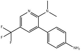 [3-(4-Amino-phenyl)-5-trifluoromethyl-pyridin-2-yl]-dimethyl-amine,1299607-52-5,结构式