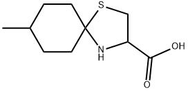 8-甲基-1-硫杂-4-氮杂螺[4.5]癸烷-3-羧酸, 1037010-80-2, 结构式