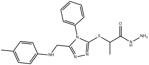 2-[(5-{[(4-Methylphenyl)amino]methyl}-4-phenyl-4H-1,2,4-triazol-3-yl)thio]propanohydrazide|2-[(5-{[(4-甲基苯基)氨基]甲基}-4-苯基-4H-1,2,4-三唑-3-基)硫代]丙酰肼