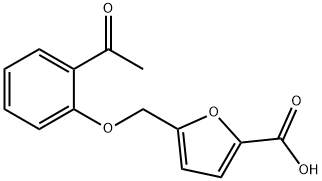 5-[(2-乙酰苯氧基)甲基]呋喃-2-羧酸, 1024322-96-0, 结构式