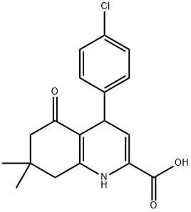 4-(4-Chlorophenyl)-7,7-dimethyl-5-oxo-1,4,5,6,7,8-hexahydroquinoline-2-carboxylic acid Struktur