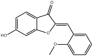 (2Z)-6-ヒドロキシ-2-(2-メトキシベンジリデン)-1-ベンゾフラン-3(2H)-オン 化学構造式