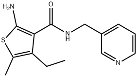 2-氨基-4-乙基-5-甲基-N-(3-吡啶基甲基)-3-噻吩甲酰胺, 522597-95-1, 结构式