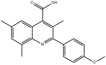 2-(4-メトキシフェニル)-3,6,8-トリメチルキノリン-4-カルボン酸 化学構造式