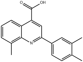 2-(3,4-二甲基苯基)-8-甲基喹啉-4-羧酸,438229-29-9,结构式