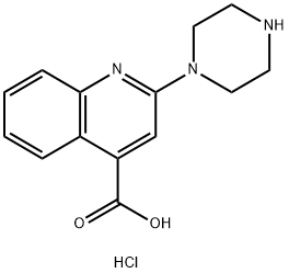 2-PIPERAZIN-1-YL-QUINOLINE-4-CARBOXYLIC ACIDHYDROCHLORIDE 结构式