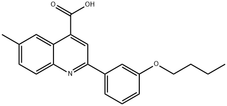 2-(3-丁氧基苯基)-6-甲基喹啉-4-羧酸, 932928-74-0, 结构式