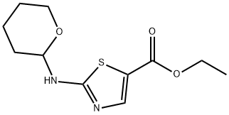 2-((四氢-2H-吡喃-2-基)氨基)噻唑-5-羧酸乙酯,1029088-17-2,结构式