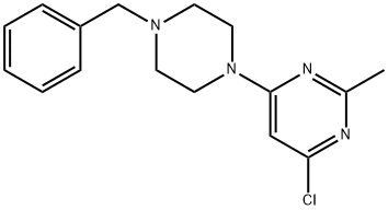 4-(4-benzylpiperazino)-6-chloro-2-methylpyrimidine Struktur