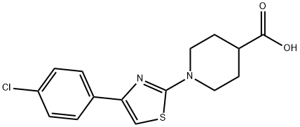 1-(4-(4-氯苯基)噻唑-2-基)哌啶-4-羧酸, 345990-26-3, 结构式