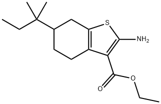 2-氨基-6-叔-戊基-4,5,6,7-四氢苯并噻吩-3-羧酸乙酯, 303135-99-1, 结构式