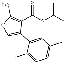2-氨基-4-(2,5-二甲基苯基)-3-噻吩甲酸异丙酯,350997-30-7,结构式